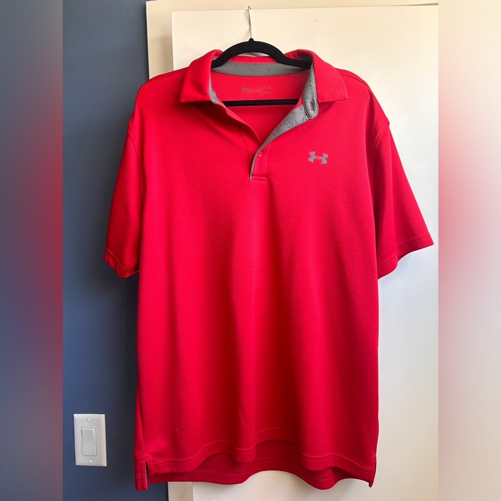 Under Armour Red Polo - Size Large
